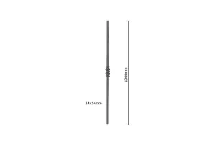 Balustre Longueur DROITE 1000 Section 14 ACIER FER FORGE Ref: F54.338