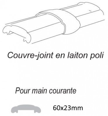 pièce élément ferronnier serrurier Couvre-joint Longueur 60 Hauteur 23 LAITON Ref: BSRAL60