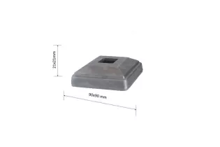 Cache de fixation pour barreau CARRE Hauteur 21 Section 90x90 Passage 25x25 ACIER FER FORG...