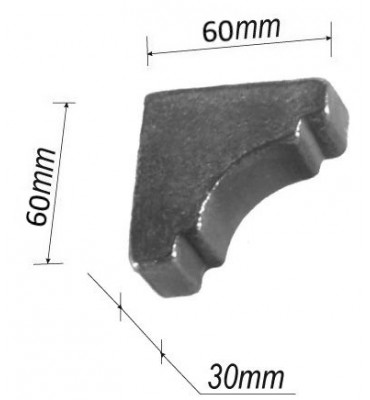 Equerre pour portail 60 x 30 Hauteur 60 ACIER Ref: TAL2-30