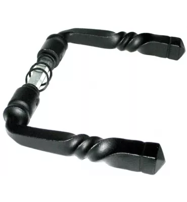 Poignée Béquille Acier noir double avec poignées torsadées Section 7x7 Ref: POIGNEEBOURGOGNE