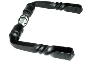 Poignée Béquille Acier noir double avec poignées torsadées Section 7x7 Ref: POIGNEEBOURGOGNE