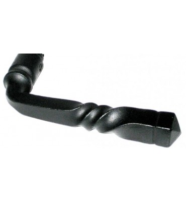 pièce élément ferronnier serrurier Poignée Béquille Acier noir double avec poignées torsadées Section 7x7 Ref: POIGNEEBOURGOGNE