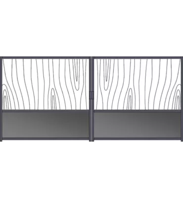 Portail fer forgé prêt à poser 2 battants à motoriser de 3m à 4m