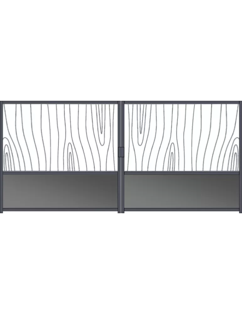 Portail fer forgé prêt à poser 2 battants à motoriser de 3m à 4m