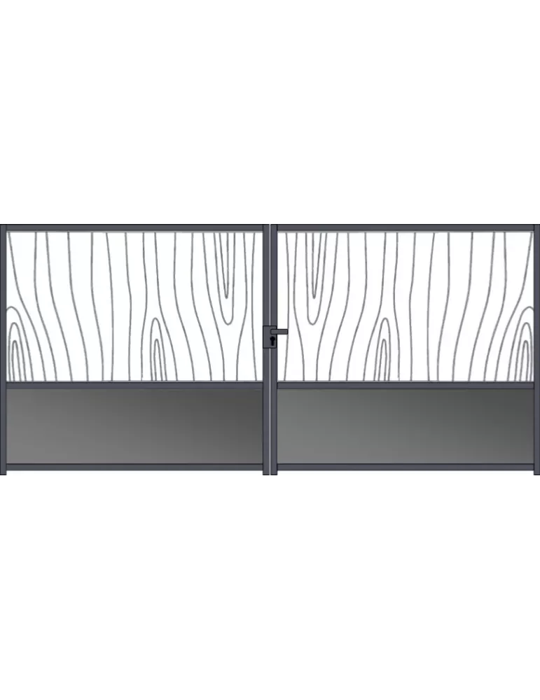 Portail fer forgé prêt à poser 2 battants à motoriser de 3m à 4m