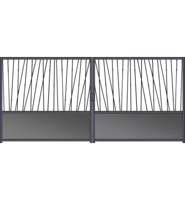 Portail fer forgé prêt à poser 2 battants à motoriser de 3m à 4m CAN-1600-B