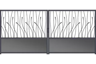 Portail fer forgé prêt à poser 2 battants à motoriser de 3m à 4m EVA3000-1600-B