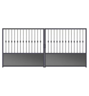 Portail fer forgé prêt à poser 2 battants à motoriser de 3m à 4m SPH-1600-B