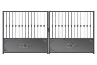 Portail fer forgé prêt à poser 2 battants à motoriser de 3m à 4m SPHPA-1600-B