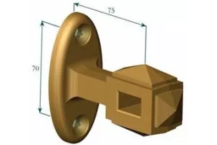 élément prêt à poser Fixation En Façade 75 x 70 Section 23x13 FONTE Ref: F-EF4