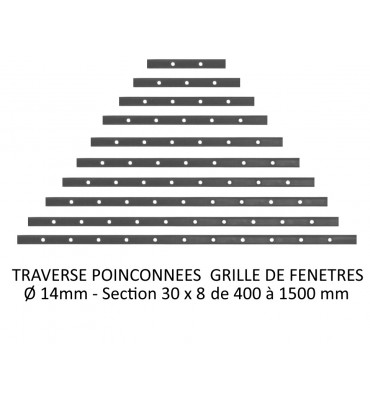 Barre poinçonnée Grille Fenêtre 30x8 400 à 1500mm - TR8-14-FENETRE