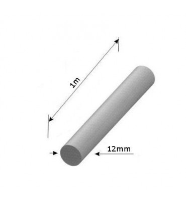 pièce élément ferronnier serrurier Barre LISSE ROND Longueur 1000 Diamètre 12 ACIER Ref: RL12-1000