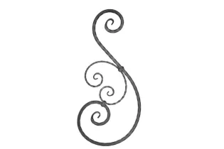 pièce élément ferronnier serrurier VOLUTE DECORATIVE LISSE 750x350 Section 16x16 ACIER FER FORGE Ref: BE04120
