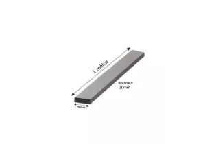 Barre LISSE PLAT Longueur 1000 Section 40x20 ACIER Ref: PL40X20-1000