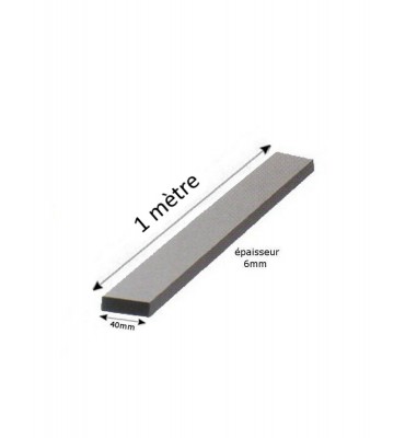 Barre LISSE PLAT Longueur 1000 Section 40x6 ACIER Ref: PL40X6-1000