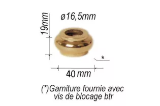 Garniture Ronde Laiton Diamètre 40 Hauteur 20 Passage 16 LAITON Ref: G21