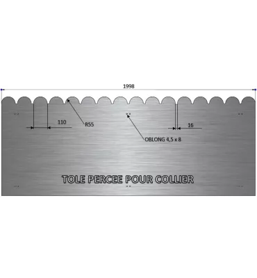 Tôle en acier électrozingué festonnée 1490 mm x 1998 mm - Ref ZP1490X1998 ZP1490X1998