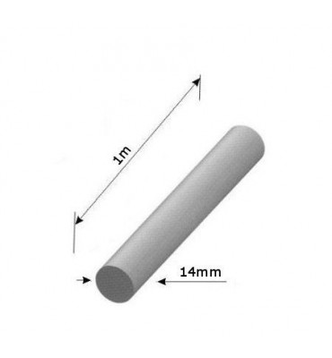 pièce élément ferronnier serrurier Barre LISSE ROND Longueur 1000 Diamètre 14 ACIER Ref: RL14-1000