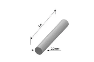 pièce élément ferronnier serrurier Barre LISSE ROND Longueur 1000 Diamètre 20 ACIER Ref: RL20-1000