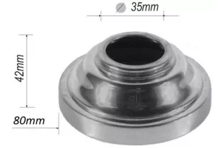 Cache de fixation pour barreau ROND Diamètre 80 Hauteur 42 Passage 35 ACIER FER FORGE F55.620