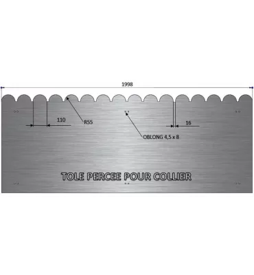 Tôle en acier brut festonnée 1240 mm x 1998 mm - Ref AP1240X1998 AP1240X1998