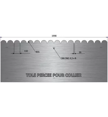 Tôle en acier brut festonnée 1490 mm x 1998 mm - Ref AP1490X1998 AP1490X1998