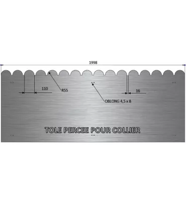 Tôle en acier brut festonnée 790 mm x 1998 mm - Ref AP790X1998 AP790X1998