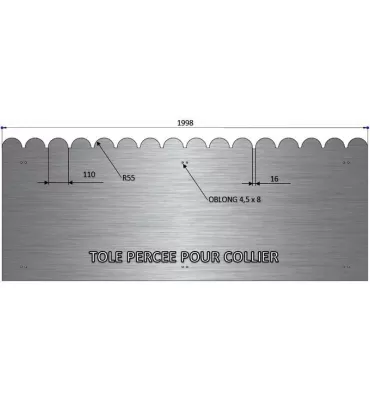 Tôle en acier électrozingué festonnée 1240 mm x 1998 mm - Ref ZP1240X1998 ZP1240X1998