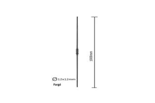 Balustre Longueur DROITE 1000 Section 12 ACIER FER FORGE Ref: BE11017-03