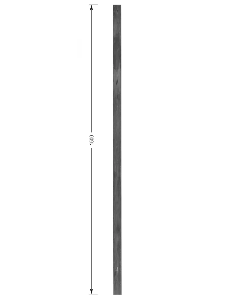 Barreau forgé fer carré lisse HAUTEUR 1500 mm Carré 25x25 - Ref CL25-1500