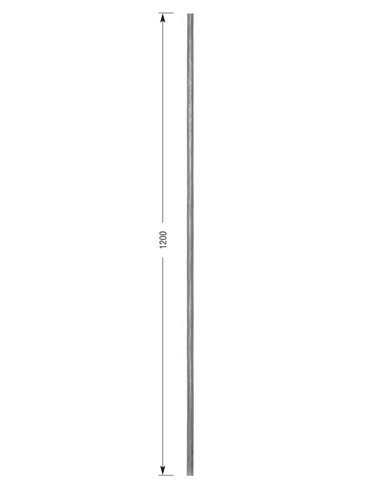 Barreau forgé fer rond lisse HAUTEUR 1200 mm Rond 14 - Ref RL14-1200