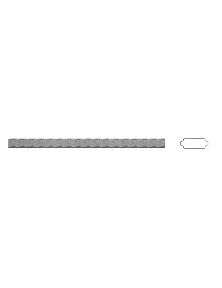 Fer plat martelé HAUTEUR 2000 mm Plat 30x20 - Ref PM30X20