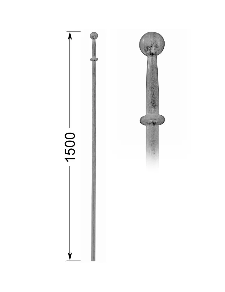 Barreau appointé L 1500 mm Rond 16 - Ref: 19RL16-1500