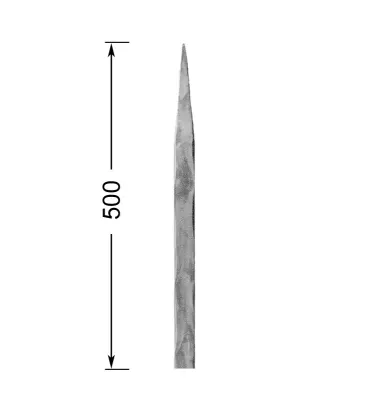 Pointe Longueur 500 mm Carré 14x14 - Ref: 1CM14-500