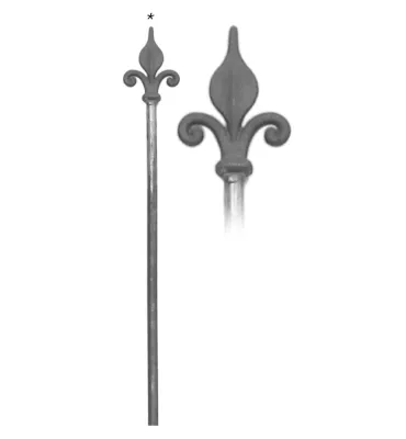 Barreau à flèche estampée soudée L 1000 mm Rond 16 - Ref: BP41-1000