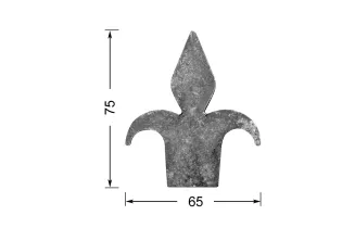 Flèche Longueur 75 mm x L. 65 mm Plat 40x6 - Ref: FLM1