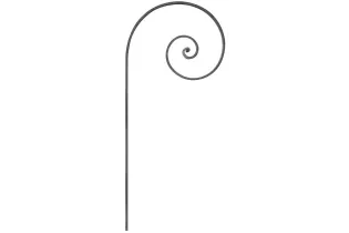 pièce élément ferronnier serrurier VOLUTE A FORMER LISSE 910x350 Section 16 ACIER FER FORGE Ref: VF210-16