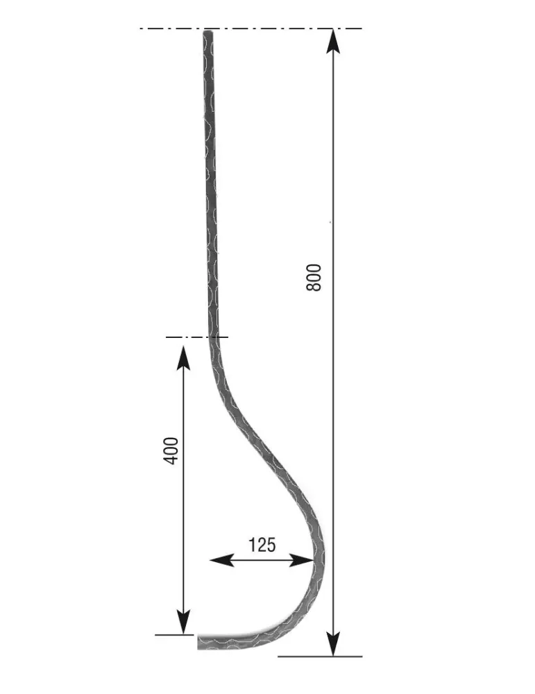 Barreau de balcon HAUTEUR 800 mm Carré 14x14 - Ref 12CM-14-800