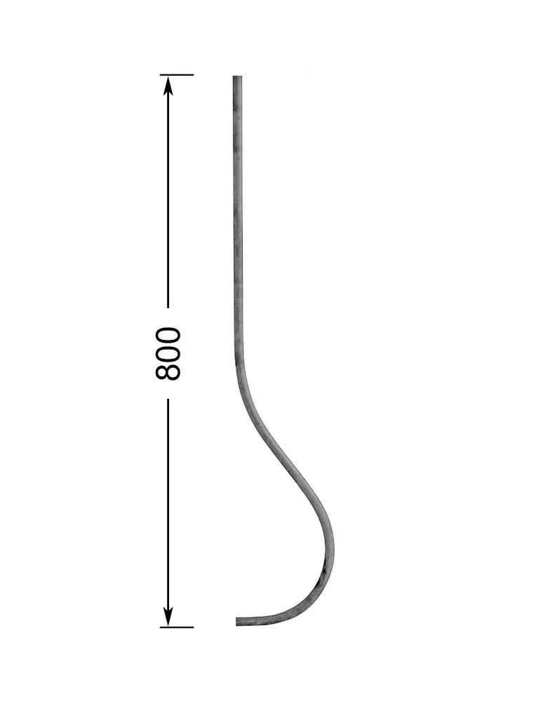 Barreau de balcon HAUTEUR 800 mm Rond 14 - Ref 12CRL-14-800
