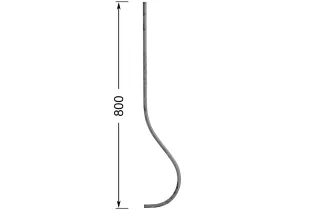 Barreau de balcon HAUTEUR 800 mm Rond 14 - Ref 12CRL-14-800