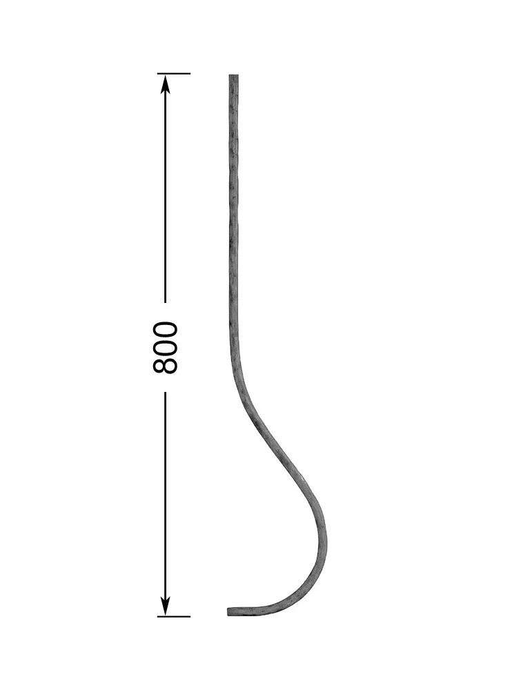 Barreau de balcon HAUTEUR 800 mm Rond 14 - Ref 12CRM-14-800