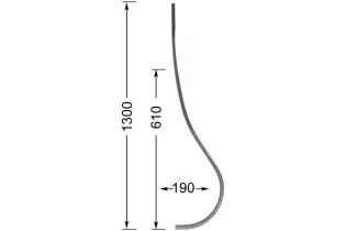Barreau de balcon HAUTEUR 1300 mm Carré 14x14 - Ref 12L-14-1300