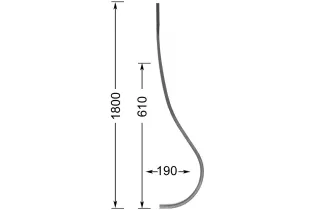 Barreau de balcon HAUTEUR 1800 mm Carré 14x14 - Ref 12L-14-1800
