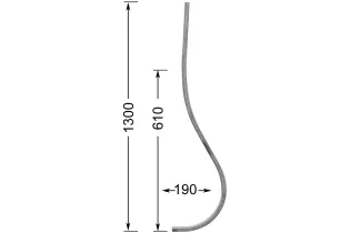 Barreau de balcon HAUTEUR 1300 mm Carré 16x16 - Ref 12L-16-1300