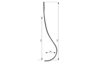 Barreau de balcon HAUTEUR 910 mm Carré 16x16 - Ref 12L-16-910