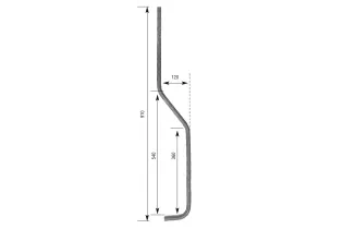 Barreau forgé galbé HAUTEUR 910 mm Carré 14x14 - Ref 1GLS-14-910