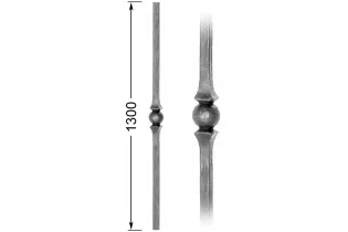Barreau forgé HAUTEUR 1300 mm Carré 20x20 - Ref 21-20-1300