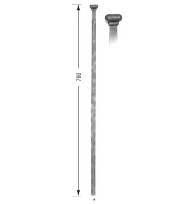 Barreau forgé HAUTEUR 760 mm Carré 14x14 - Ref 22A-14-760