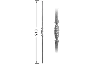 Barreau forgé HAUTEUR 910 mm Rond 14 - Ref 306-14-910